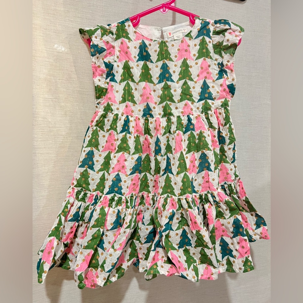 Crewcuts Girl's Tiered Dress Winter Trees Print Size 2T